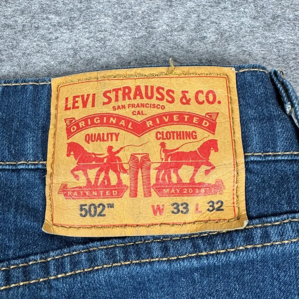 Levi's 502 Jeans Regular Taper Fit Blue Mens 33x32
